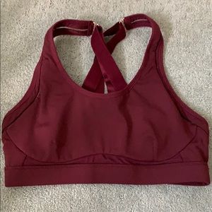 Fabletics burgundy sports bra